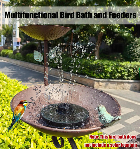 Dual Bowl Bird Bath For Deck Railing And Balcony Feeder Brings Real Deal Backyard Vibes With A Super Snazzy All Season Rack close-up with birds.