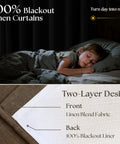 Pleated Linen Blackout Curtains 84 Inches Long 100 Percent Blackout For Bedroom And Living Room With child sleeping in darkness.