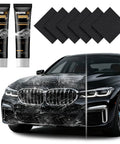 2026 Nano Tech Car Scratch Remover Cloth For Minor Paint Scratches Swirl Marks And Water Spots All Vehicles UV Resistant Shine Restore Quick Fix And Glossy Finish Showroom Ready displayed with black car and cloths