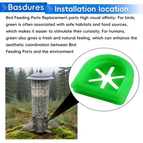 Get Those Perky-Pet 334-1SR Squirrel Be Gone Max Bird Feeders Running Smooth With Premium Replacement Feeding Ports In Kidney Bean Green. Essential Spare Parts For Wild Birds To Enjoy Safe, Easy Access To Food Sources Like A Natural Habitat. Durable And