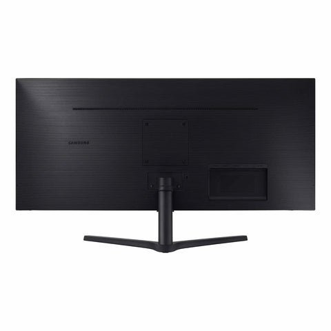 Rear view of ViewFinity S50GC 34 Inch Ultrawide QHD Monitor With 100Hz Refresh, showing stand and VESA mount, black color