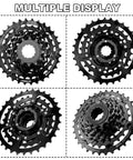 Multiple views of 7 Speed Bike Cassette CS HG200 12 32T Sprocket with anti chain drop and chrome steel build for bikes.