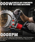Heavy Duty 16-Inch Electric Concrete Ring Saw With Water Pump. Powerful 6000W Diamond Cutter Machine for Cutting Brick Stone Slab And Rebar. Fast Professional Grade Masonry Drill Tool For Job Sites. Cutting through concrete with precision and ease.