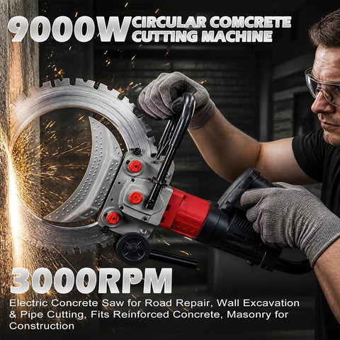 Heavy Duty 16-Inch Electric Concrete Ring Saw With Water Pump. Powerful 6000W Diamond Cutter Machine for Cutting Brick Stone Slab And Rebar. Fast Professional Grade Masonry Drill Tool For Job Sites. Cutting through concrete with precision and ease.