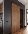 Floating Door System Pro Grade Sliding Track Kit With Concealed Barn Door Hardware Patented Designs Made In Italy installed view