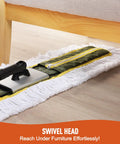 Built Tough 36 Inch Commercial Dust Mop With Telescoping Handle For Hardwood Floors Tile Laminate And Concrete wide head under furniture.