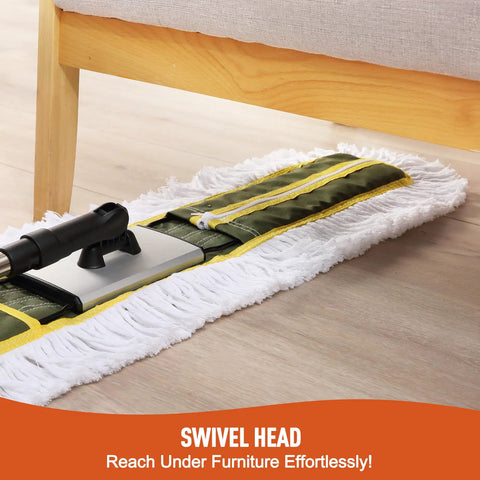 Built Tough 36 Inch Commercial Dust Mop With Telescoping Handle For Hardwood Floors Tile Laminate And Concrete wide head under furniture.