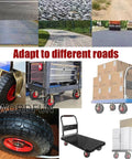 Heavy Duty Caster Wheels With Top Plate Swivel For Carts And Workbenches, Rubber Tread Rolling Casters Adapt to Different Roads