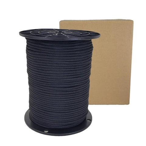 Heavy Duty Black Shock Cord Bungee Rope 500 Feet Spool Three Sixteenth Inch Marine Grade Polyester Jacket UV Resistant