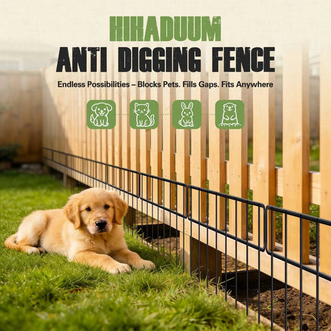 14 Pack 20Ft Long Garden Fence Panels for dogs and rabbits no dig rustproof metal animal barrier border for outdoor yard shown installed