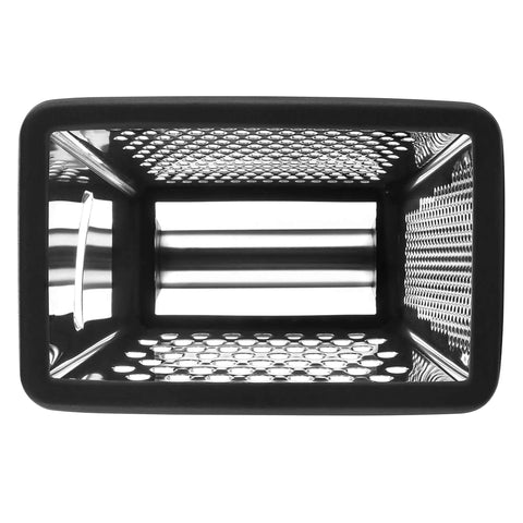 Interior view of Extra Large Four Sided Stainless Steel Box Grater For Parmesan, Vegetables And Ginger, Dishwasher Safe, Fatigue Free Grating