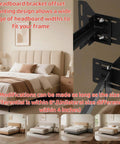 Heavy Duty 2 Pack Full To Queen Bed Conversion Kit With Sturdy Steel Headboard Brackets For Metal Frames shown mounted on a bed.