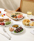 Ten Inch Ceramic Divided Plates Set Of Four With Three Compartments For Balanced Meals Portion Control For Adults And Kids