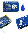 NFC HAT For Raspberry Pi 5 4B 3B Plus 3B 2B A Plus Zero W WH Zero 2W Pico Pico 2W With PN532 Chip displayed with blue key fob