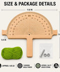 Boss Level Wooden Angle Ruler And String Line Corner Angle Finder Tool delivering size details, showing the ruler, green string, and hardware.