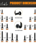 Heavy Duty 288 Piece Black Wood And Sheet Metal Screws Kit sizes and quantities chart, Phillips pan and flat heads.