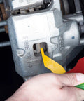 No Brainer 8 Piece Brake Lining Thickness Gauge Set With Color Coded Steel Blades for measuring disc brake pads depth.