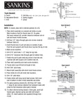 Installation instructions for Heavy Duty Thumb Gate Latch Kit with diagrams for wooden, vinyl, metal gates and fences.