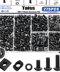 275 Piece M5 T Nuts and Bolts Kit for 2020 Aluminum Extrusion in organized case, showing screws, nuts, and tools.