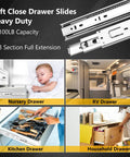 Workhorse 16 Inch Ball Bearing Drawer Slides Six Pairs Delivers Dead Smooth Full Extension Side Mount Glide For Kitchen Cabinets And Office Furniture Classic Silver in nursery, kitchen, RV, and household drawers.
