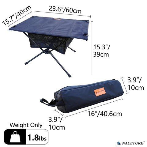 Ultralight Backpacking Table Collapsible With Easy Setup For Hiking Camping And Mountaineering Storage Mesh For Gear