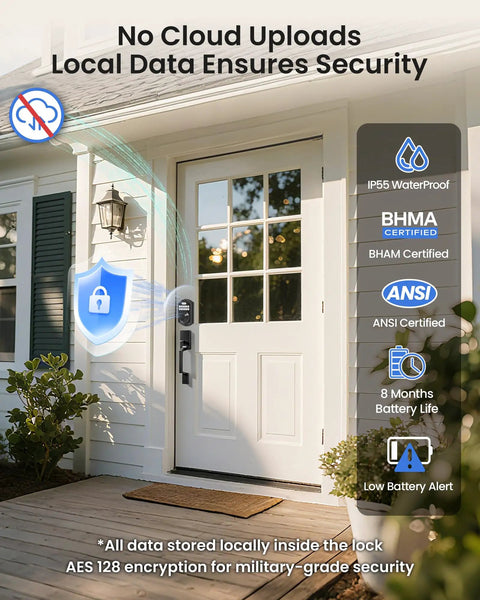 Upgrade Your Curb Game With This Plug And Play WiFi Smart Door Lock For Front Entry Featuring A Sharp Matte Black Build And Straightforward Remote App Control For Zero Stress Keyless Entry Anytime