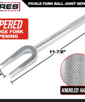 ARES pickle fork ball joint separator with knurled handle; tempered steel, 11-7/8 in long, 15/16 in fork