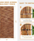 Natural Reed Fencing Roll For Balcony Patio Garden And Yard Privacy Screen Sixteen Point Four Feet Long Brown Eco Friendly Durable Easy To Install For Outdoor Use