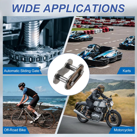 Top Grade 30Pcs ISO Din 05B-1 Roller Chain Connecting Links With 8 Mm Pitch for bikes, karts, and industrial gates.
