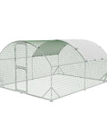 Beefy Large Walk In Chicken Coop With Galvanized Steel Frame All Weather PU Canopy And Round Top Roof Predator Proof Outdoor Hen House
