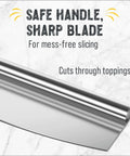 Pizza rocker blade, 14-inch stainless steel kitchen knife for even pizza slicing