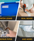 Silver Duct Tape 6 Roll Multi Pack, 90 Feet Each, 2 Inch Wide Heavy Duty Waterproof Tape used for leaks, boxes, pipes, and cars.