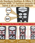 5 Pin Lift Chair Remote For Two Motor Golden And Ultra Comfort Chairs With 11 Button Layout Sit Or Home Button Replacement