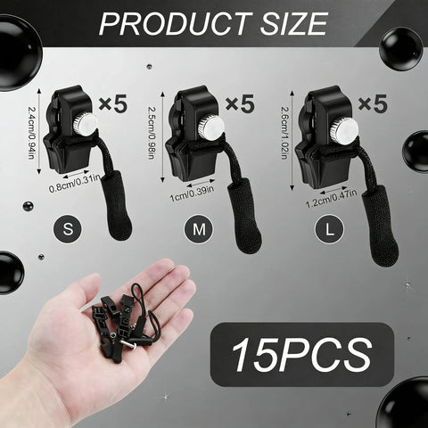 Zipper Repair Kit 15-Piece Set With Three Sizes Detachable Pulls Quick Install No Sewing Needed For Jackets Luggage Bags