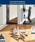 Comparison of drywall installation methods, highlighting 120 Piece Self Drilling Drywall Anchors With Rust Resistant Stainless Steel Screws Heavy Duty Wall Anchor Kit.