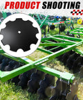 Four Pack Eighteen Inch Notched Harrow Disc Blades on green plow, 7/8 or 1in axles, heavy duty replacement for farm equipment