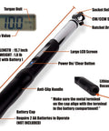 3/8 Inch Digital Torque Wrench With LCD Display And Peak Torque Readout Calibrated To Tight Specs Be A Beast On The Job shown with features