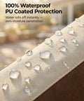 Heavy Duty Waterproof Patio Chair Covers For All Weather Protection with water droplets on 600D Oxford fabric, beige and brown