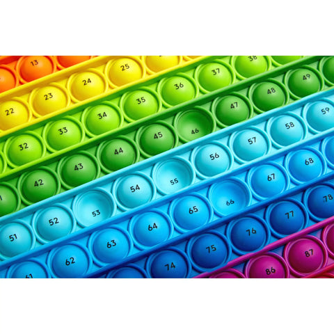 Colorful Hundred Board Pop Fidget Toy For Kiddos, Sensory Bubble Popper For Counting And Multiplication, Math Manipulatives For Kindergarten