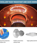 Patio Heater Reflector Shield 33 Inch Diameter Top Dome Replacement Part For Propane Outdoor Heaters Universal 3 Hole Mount Fits Tall Umbrella And Mushroom Styles Pro Grade Easy Tool Free Assembly with visual heat reflection