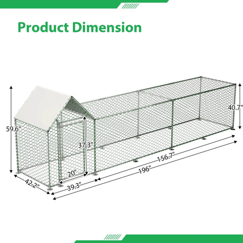 Heavy Duty Outdoor Walk In Chicken Coop Run With Waterproof Cover And Lockable Door Built To Last PVC Coated Wire Mesh dimensions
