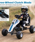 Child riding Kids Pedal Go Kart With Adjustable Seat Handbrake Free Wheel And Pedal Modes Four Wheel Ride On Toy Car