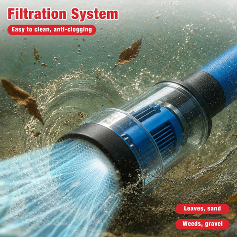 Portable Cordless Stick Water Transfer Pump For Heavy Duty Fluid Moving And Tank Draining features filtration system with water flow.