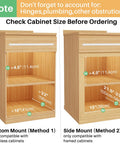 Dimensions guide for Heavy Duty Wood Cabinet Pullout Organizer With Super Slick Soft Close Glide Rollout Drawer for Pots and Pans.