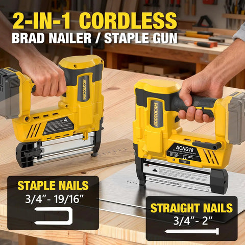 Pro Grade Cordless Brad Nailer Plays Nice With Dewalt 20V Packs No Battery Inside 2 In 1 18 Gauge Nailer And Stapler Includes 1000 Fasteners Built Tough For Home Fix Ups