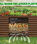 Waist Height Raised Garden Bed 36 Inches Tall For Easy Back Friendly Gardening Open Bottom Galvanized Metal Planter 8x4x3 Feet Brown