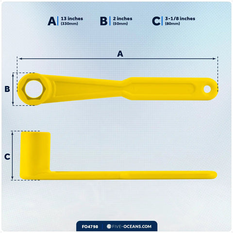 All In One Universal Prop Wrench Kit With Multiple Sockets For Boat Prop Nuts 17/32 To 1-1/4 In, Fits Nine Sizes, Lightweight Non Corrosive Resin, For Outboards And Stern Drives, Pontoon, Sport And Fishing Boats, Yellow