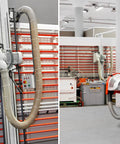 Heavy Duty Dust Collection Hose 2.5 Inch By 10 Ft Flexible Clear PVC Fume Hose With Stainless Steel Wire Coil and Clamp in workshop