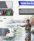 84Piece Fishing Lure Set With Tackle Box All In One for saltwater and freshwater angling displayed with open tackle box