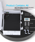 Inside view of Outdoor Waterproof Electrical Box IP65 ABS Plastic Enclosure with Fan and Thermostat, mounting accessories displayed.
